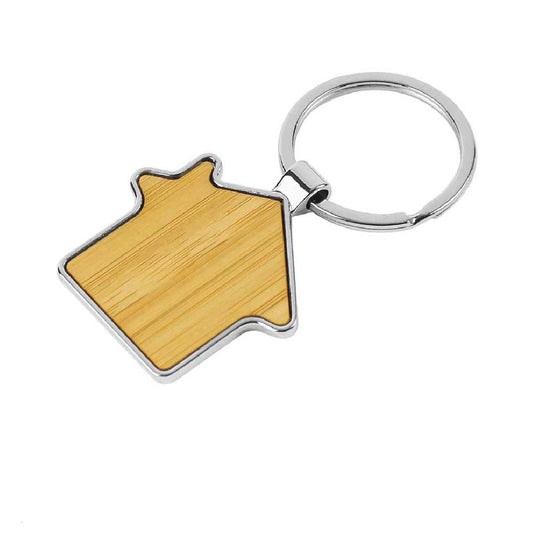 House Shaped Bamboo Keychain Tristar Graphic