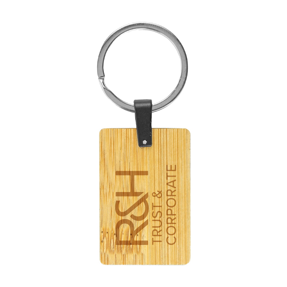 Rectangle Bamboo Keychain Tristar Graphic