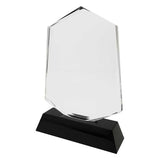 Crystal Award With Black Base Tristar Graphic