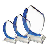 Blue Optical Crystal Tristar Graphic