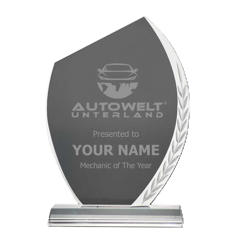 Leaf Engraved Crystal Award Tristar Graphic