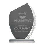 Leaf Engraved Crystal Award Tristar Graphic