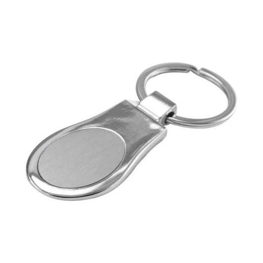 Oval Shaped Metal Keychain Tristar Graphic