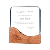 Square Crystal With Wooden Base Tristar Graphic