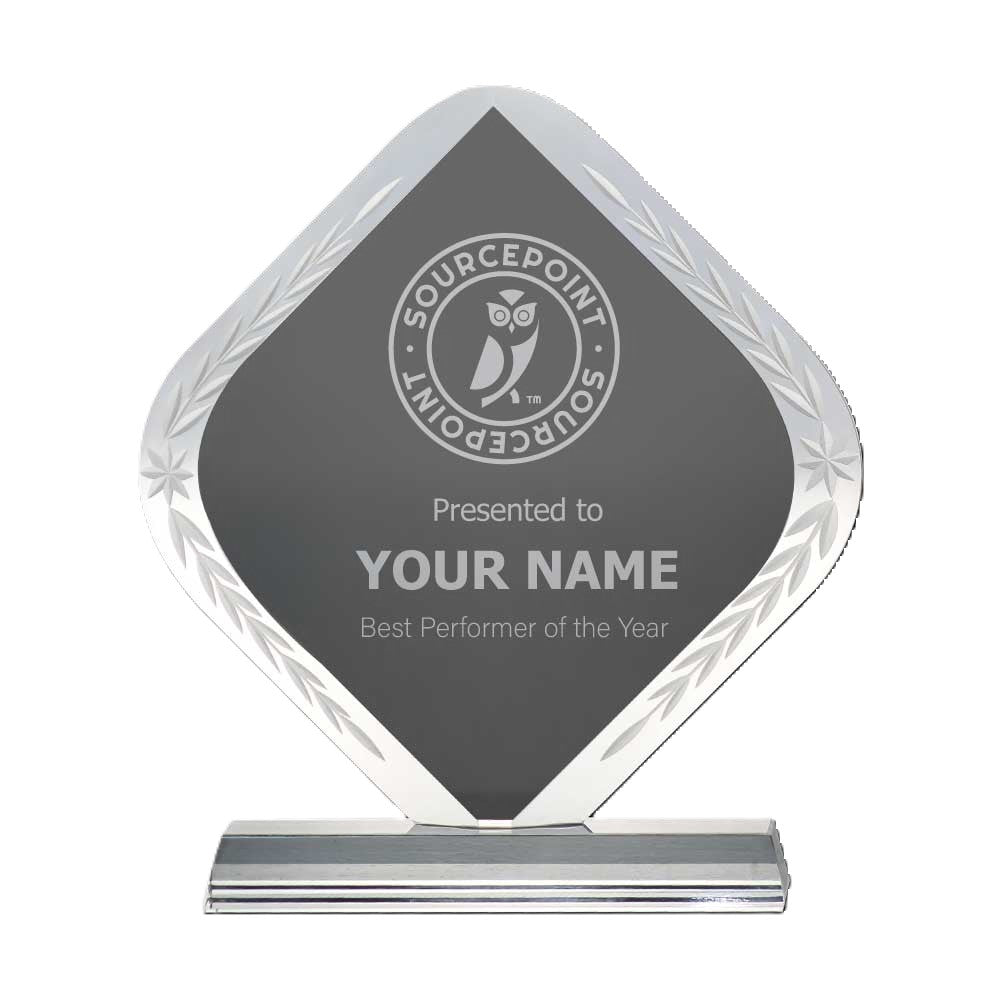 Rhombus Shaped Crystal Award Tristar Graphic