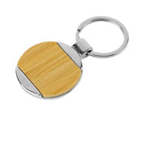 Round Bamboo And Metal Keychain Tristar Graphic