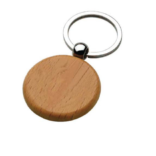 Round Wooden Keychains Tristar Graphic