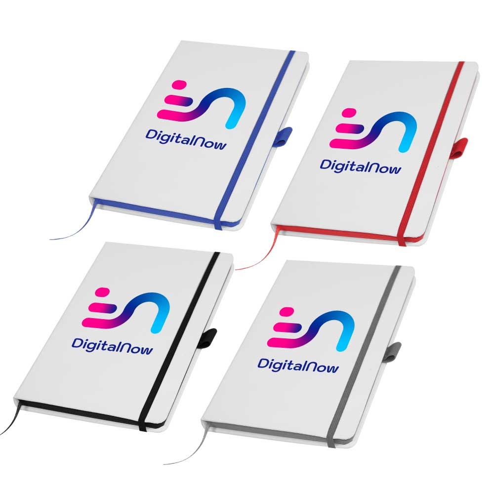 White PU Leather Cover Notebooks Tristar Graphic