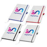 White PU Leather Cover Notebooks Tristar Graphic