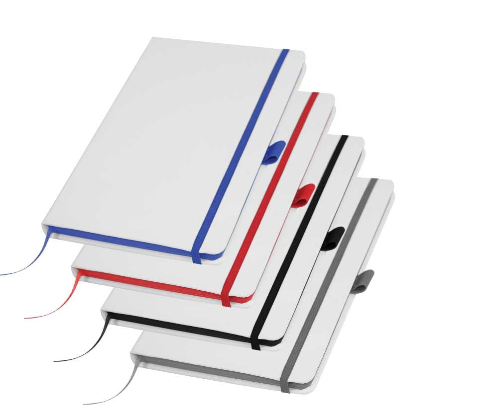 White PU Leather Cover Notebooks Tristar Graphic