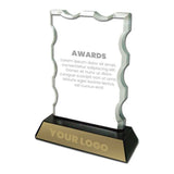 Fancy Crystal Award With Black Base Tristar Graphic