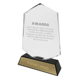 Crystal Award With Black Base Tristar Graphic