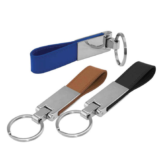 Metal Keychain With Leather Strap Tristar Graphic