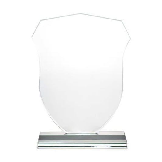 Shield Shape Crystal Award Tristar Graphic