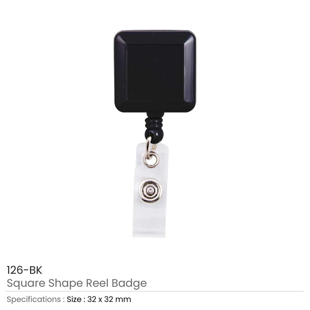 Square Shape Reel Badge – Black Tristar Graphic