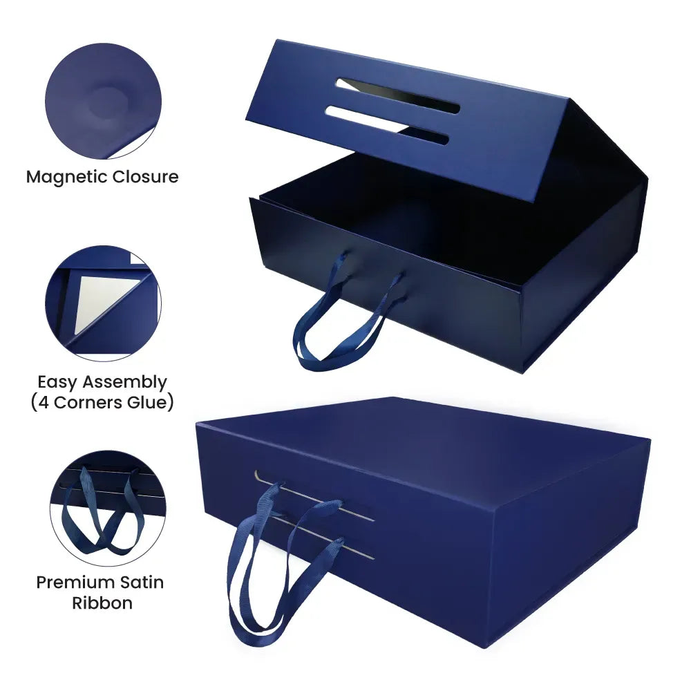 Foldable Gift Box – B4 Size with Magnetic Closure & Ribbon Handle Tristar Graphic