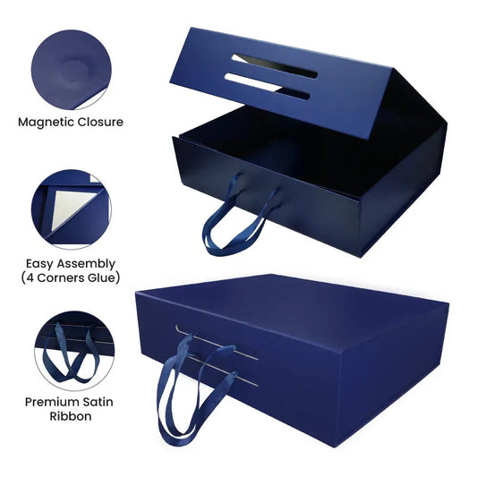 Foldable Gift Box – B4 Size with Magnetic Closure & Ribbon Handle Tristar Graphic