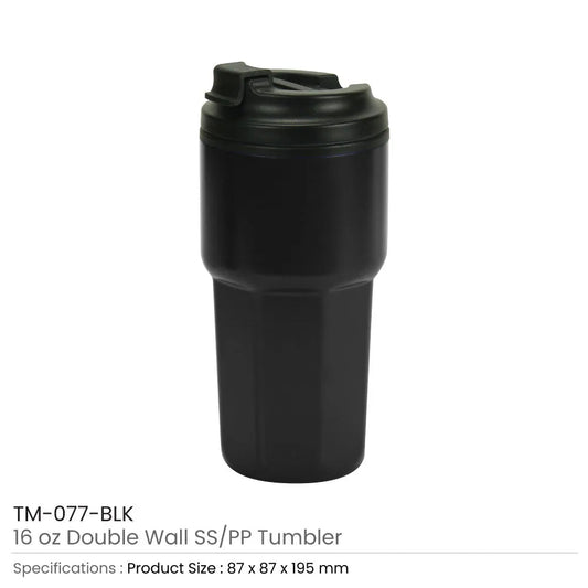 Double Wall Tumbler – 473ml (16oz) with Flip-Top PP Lid Tristar Graphic