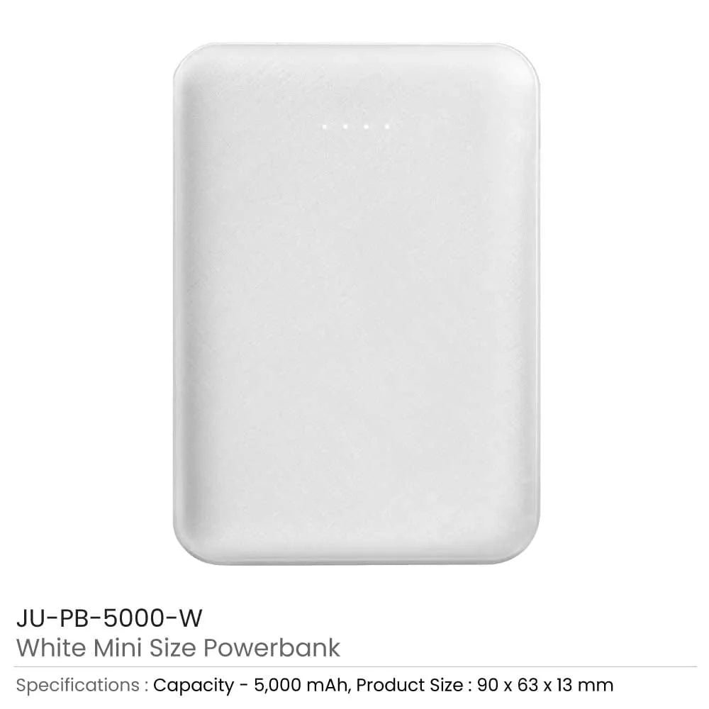 Mini Powerbank 5000mAh – Compact & Portable (White / Black) Tristar Graphic