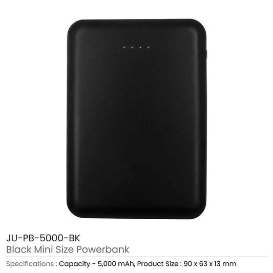 Mini Powerbank 5000mAh – Compact & Portable (White / Black) Tristar Graphic