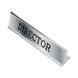 Silver Aluminum Desk Nameplate Holder Tristar Graphic