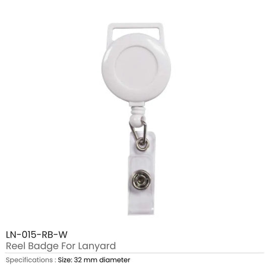 Reel Badge for Lanyard – White (32mm) Tristar Graphic