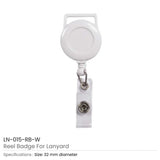 Reel Badge for Lanyard – White (32mm) Tristar Graphic
