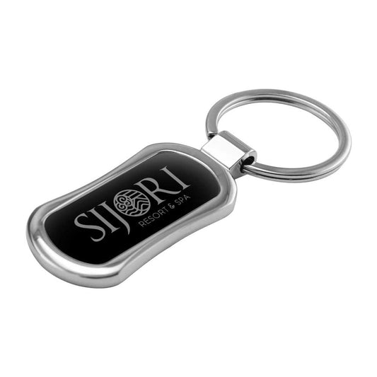 Curve Black Metal Keychain Tristar Graphic